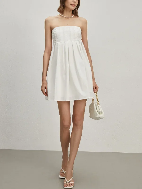 strapless-pleated-short-dress