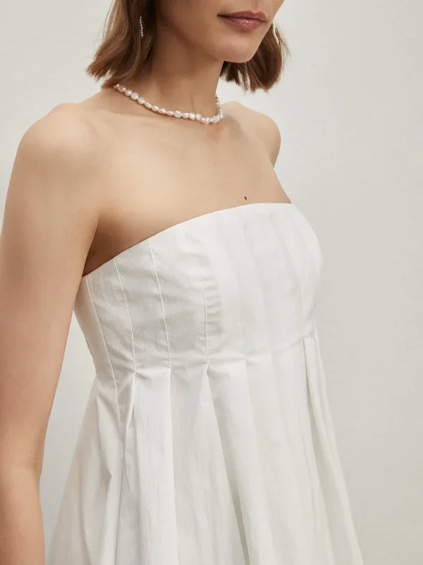 strapless-pleated-short-dress