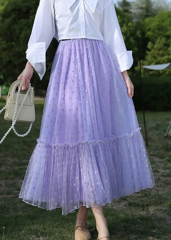 stylish-purple-dot-high-waist-tulle-skirts-summer