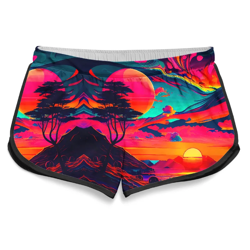 Sunset Melt Women's Retro Shorts