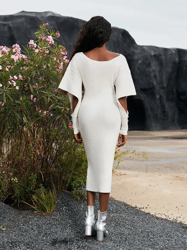 suri-v-neck-hollow-knitted-dress-in-white