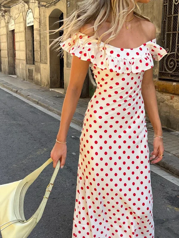 sweetie-polka-dot-ruffle-hem-off-shoulder-long-dress