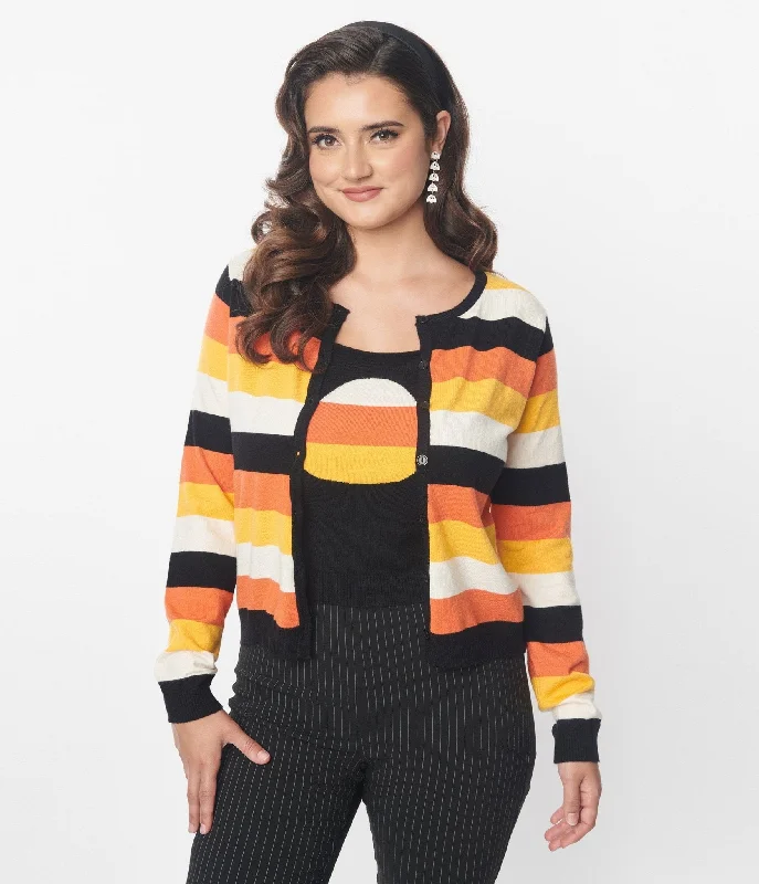 Unique Vintage Candy Corn Cardigan & Tank Top Set