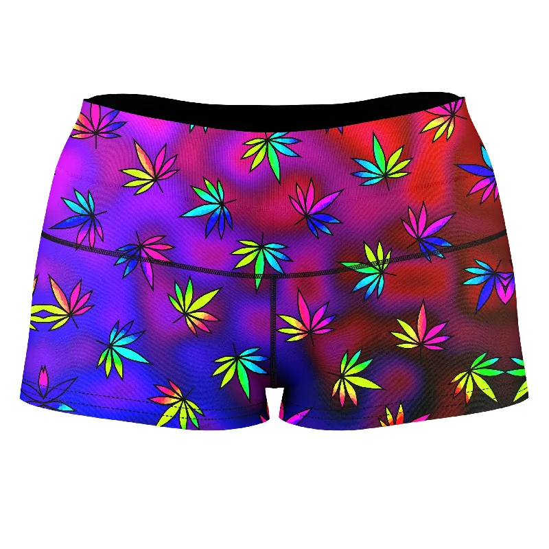 Weed Toss High-Waisted Women's Shorts