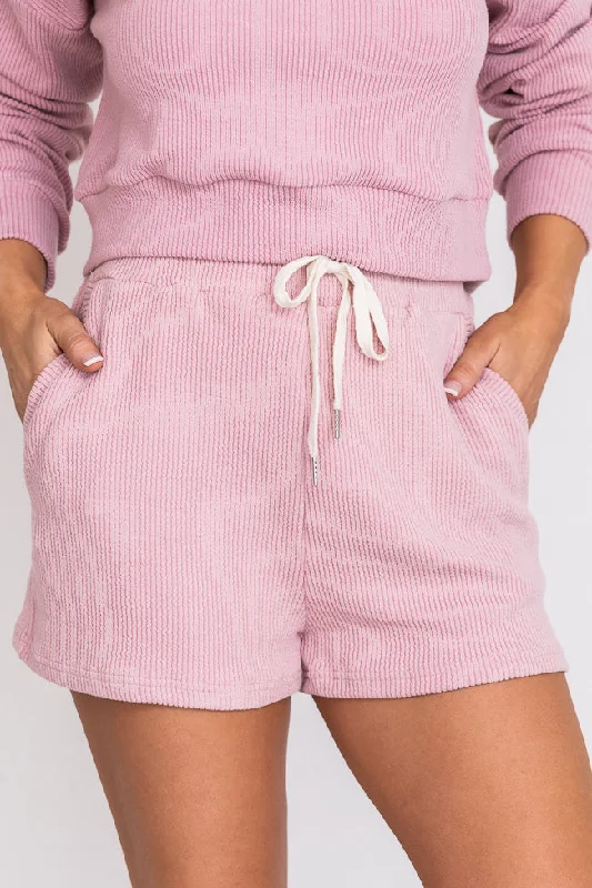 Why Not Mauve Cord Lounge Shorts FINAL SALE